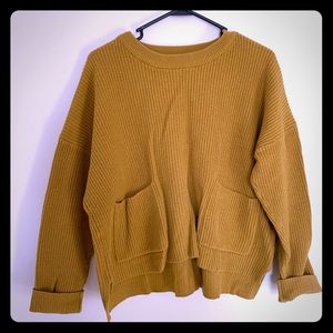 Mustard yellow cropped sweater